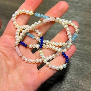 Three bracelets. pearls.